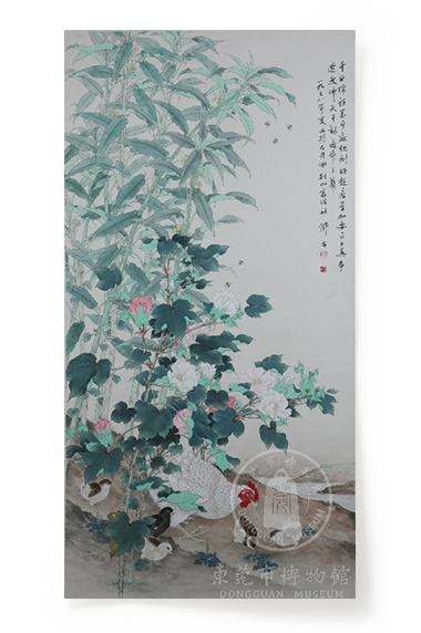 邓白设色棉麻丰收图轴